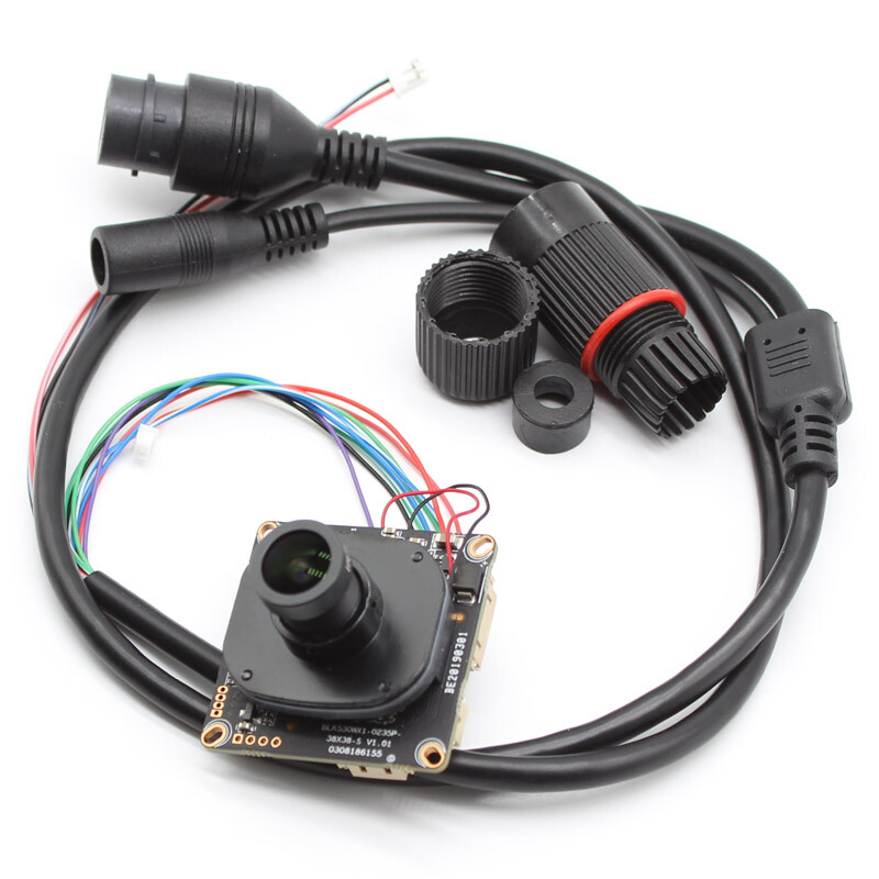 HD CCTV 4MP POE IP Camera module board Security Network with poe cable 3.6mm len gallery