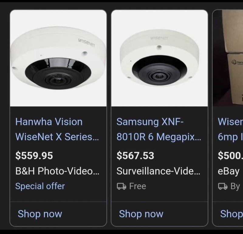 Wisenet XNF-8010R 6 Megapixel Indoor HD Network Camera Fisheye gallery