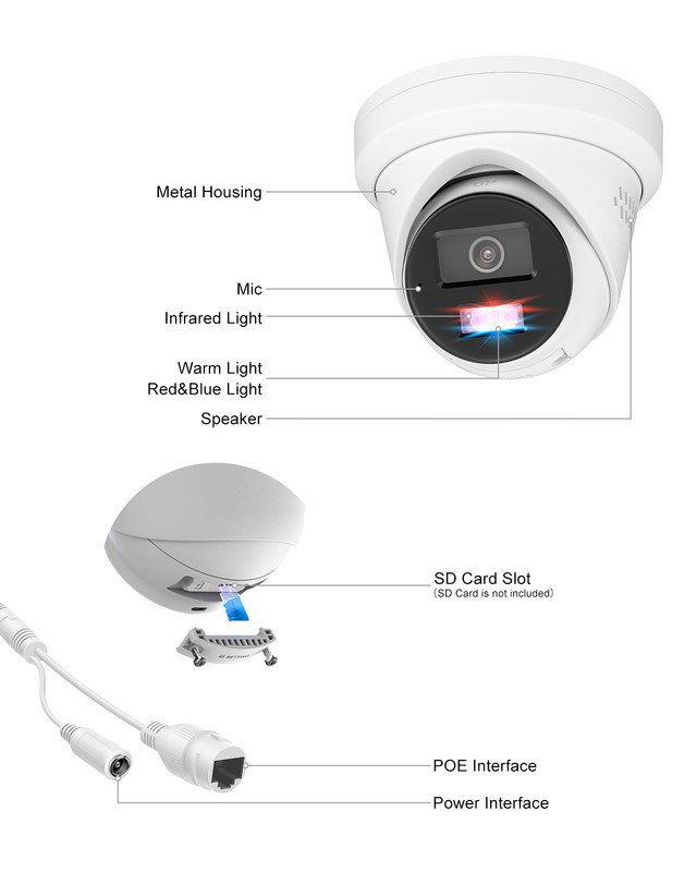 Anpviz 5MP PoE IP Camera Strobe Red & Blue Light and Audio Alarm Two Way Audio gallery