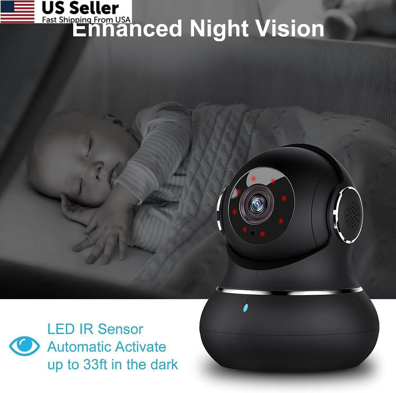 litokam 2K Indoor Security Camera, 360° Cameras for Home 1 Pack-2.4GHz, Black gallery