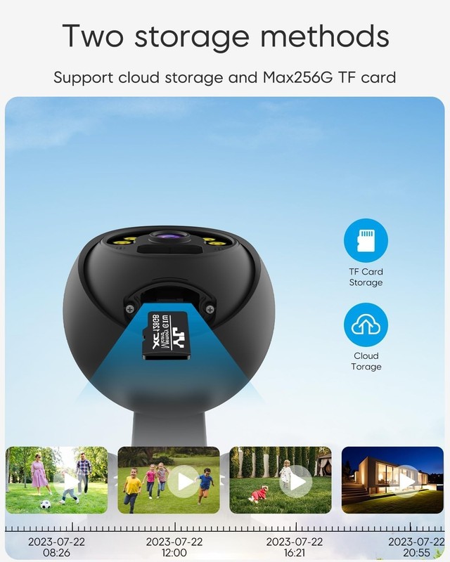 4MP Outdoor Security Camera 360° View with Color Night Vision & Siren Alarm gallery