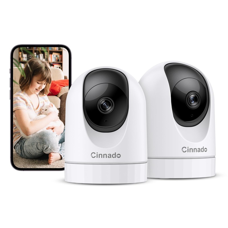 2 Camaras De Seguridad 2K Para Casa Interior WiFi Audio Compatible Con Alexa Set