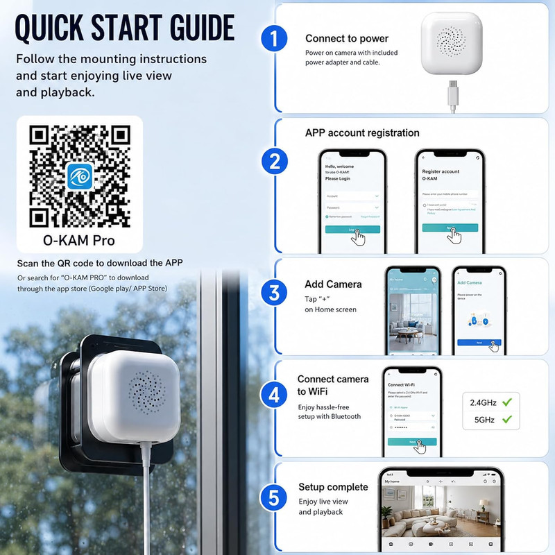 Window Camera 3MP 2K Indoor for Home Security, Color Night Vision - 4Pack | No D gallery