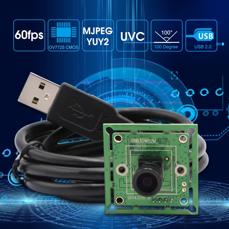 ELP Webcamera Module 100degree Wide Angle M7 Lens USB Camera 640×480 VGA WebCam