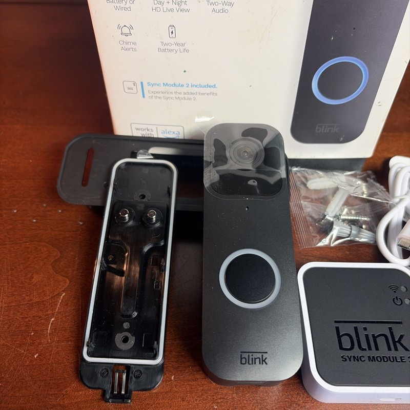 Blink Video Doorbell Sync Module 2 System Bundle Black Brand New Sealed Alexa gallery