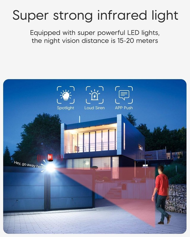 4MP Outdoor Security Camera 360° View with Color Night Vision & Siren Alarm gallery