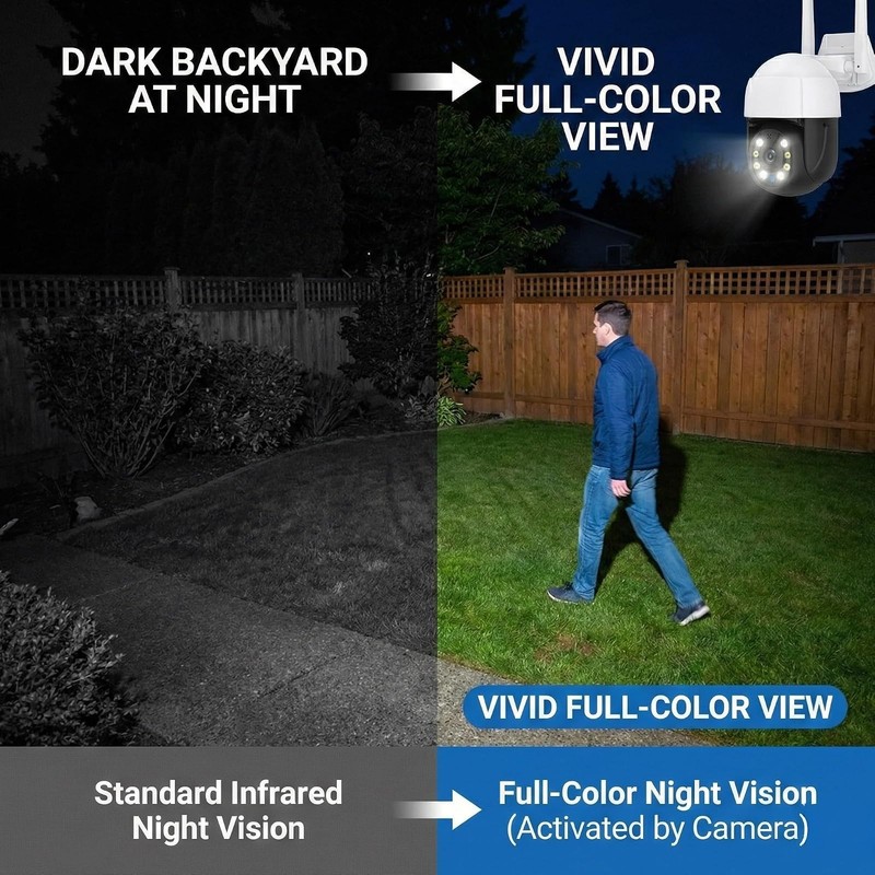 Rooxis Wireless Outdoor Security Camera 4K WiFi Floodlight PTZ gallery