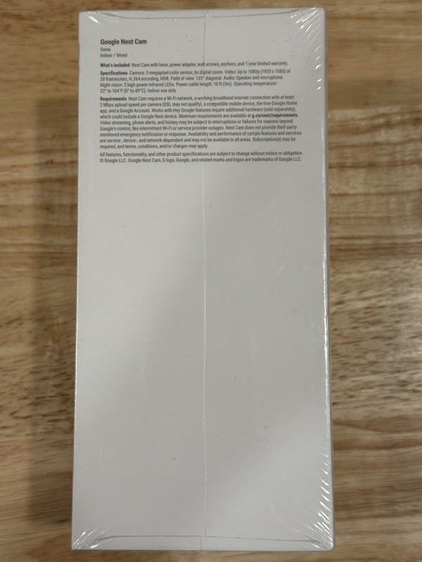 Google Nest Cam Indoor Wired (2nd Gen) - Snow - Brand New Factory Sealed gallery