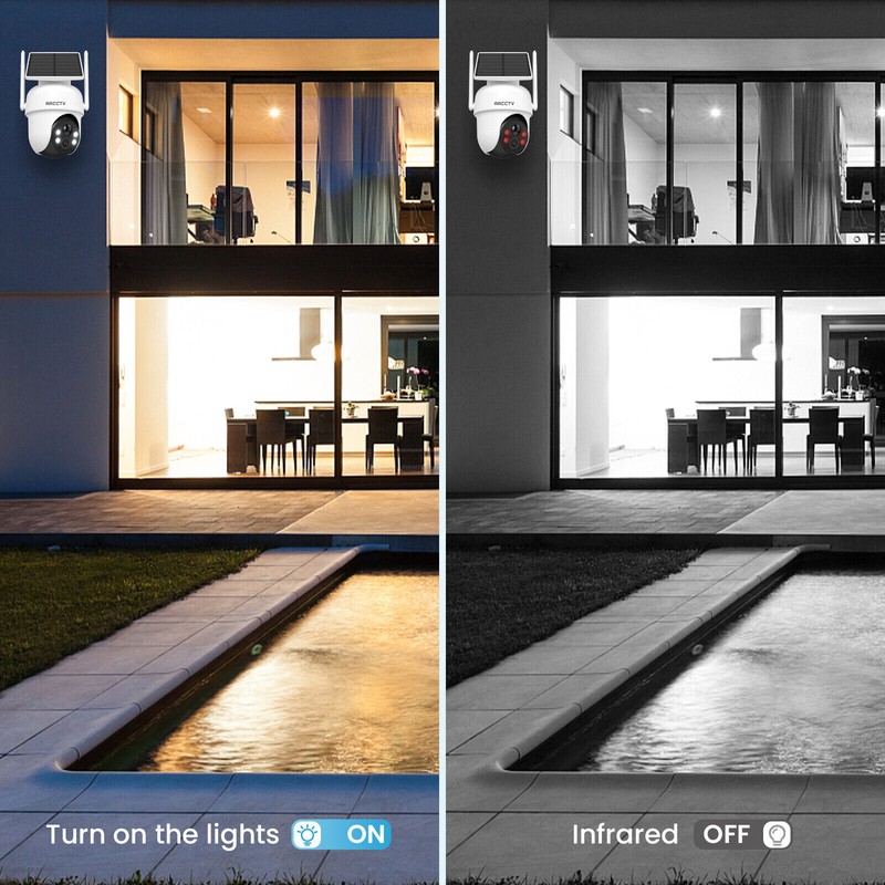 ARCCTV 4MP Solar Wireless Security Camera System 360° Battery AI Human Detection gallery