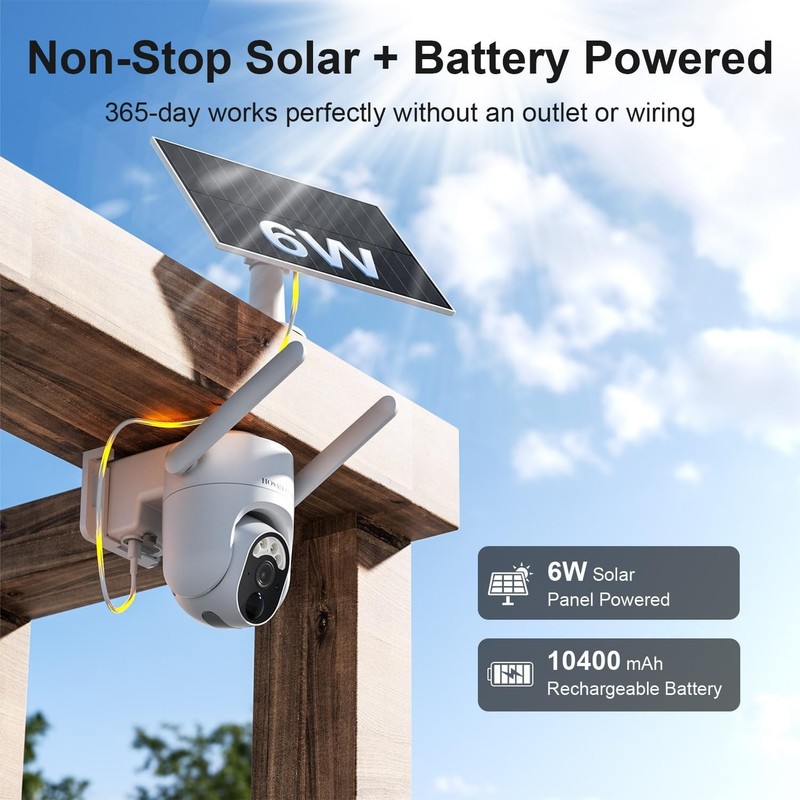 4GLTE Security Camera No WiFi Needed Solar PIR Motion Sensor2KHD RBX-S60 - WHITE gallery