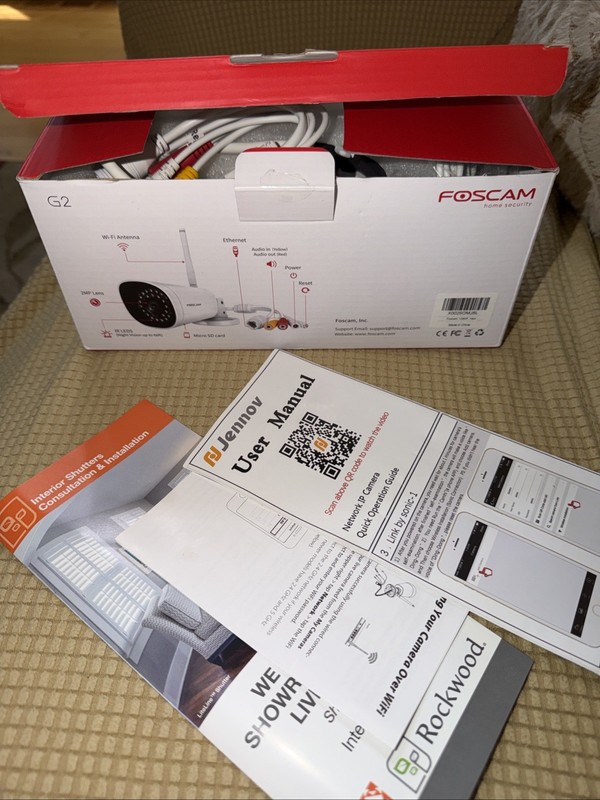 FOSCAM Outdoor Security Camera G2 1080P 25FPS WiFi Security Camera White NOB