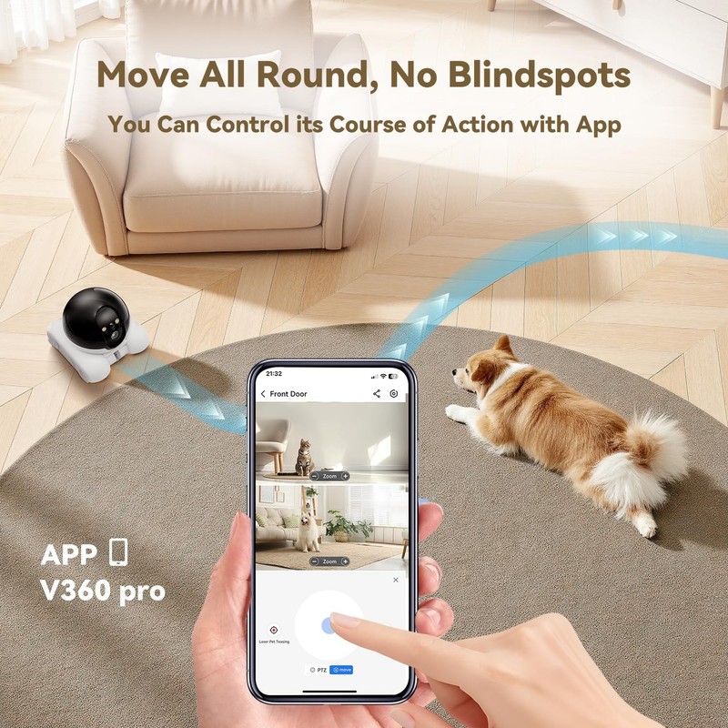 Robot on Wheels 1080P Dual Lens,Indoor Movable with 2-Way Talk,Blinky Bot wit... gallery