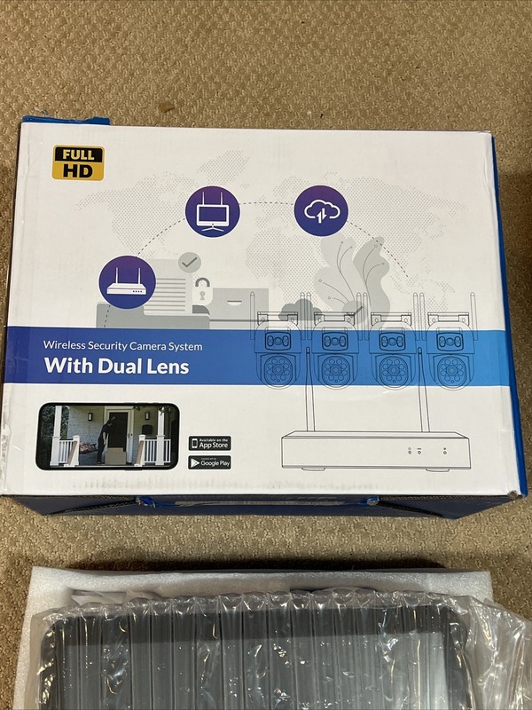 2K Wi-Fi 6 Wireless Security Camera System 12" Monitor Dual Lens Yeewise $370 gallery