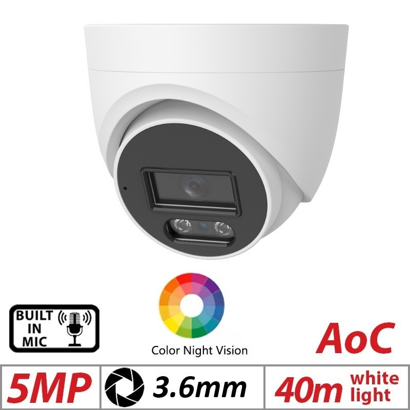 8MP/5MP/1080P Warm Light Audio in TVI/CVI/AHD/CVBS Dome camera 3.6mm lens