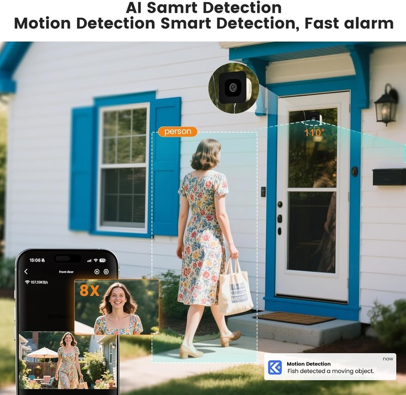 3MP 2k Window Camera, SpectraVivid AI Color Night Vision Window Cameras for H... gallery