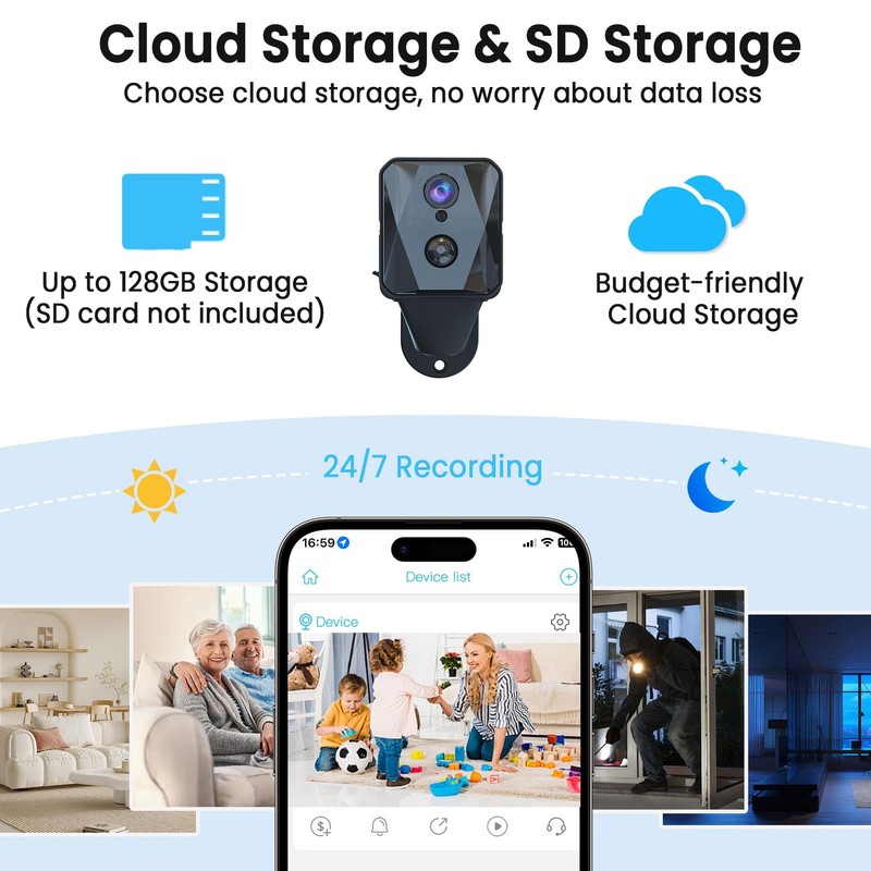 , 4K , Mini , Real-Time Recording, AI Motion Detection, Cloud & TF Storage, A... gallery