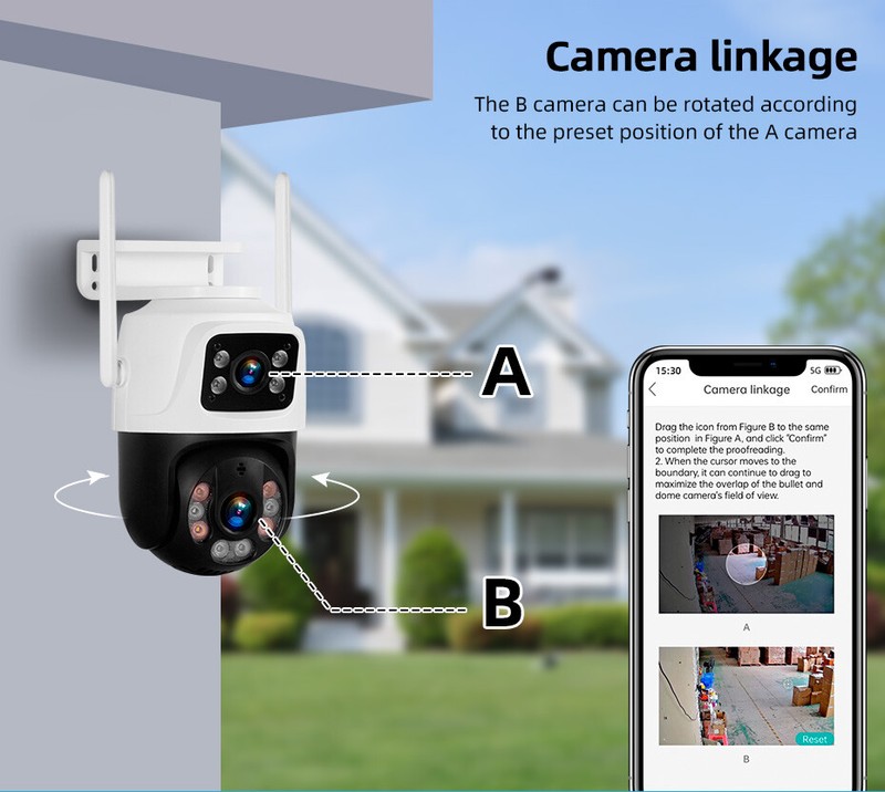 KERUI 6MP Dual Lens HD Wireless WiFi IP Camera Outdoor CCTV Home Security 2Pack gallery