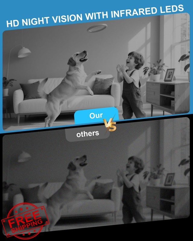 AOBOCAM 1080P HD WiFi Pet Camera Black gallery