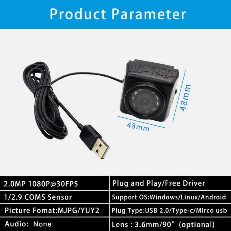 1080P HD 10 PCS 940nm IR Leds Waterproof IP66 IR Night Vision Mini USB Camera gallery