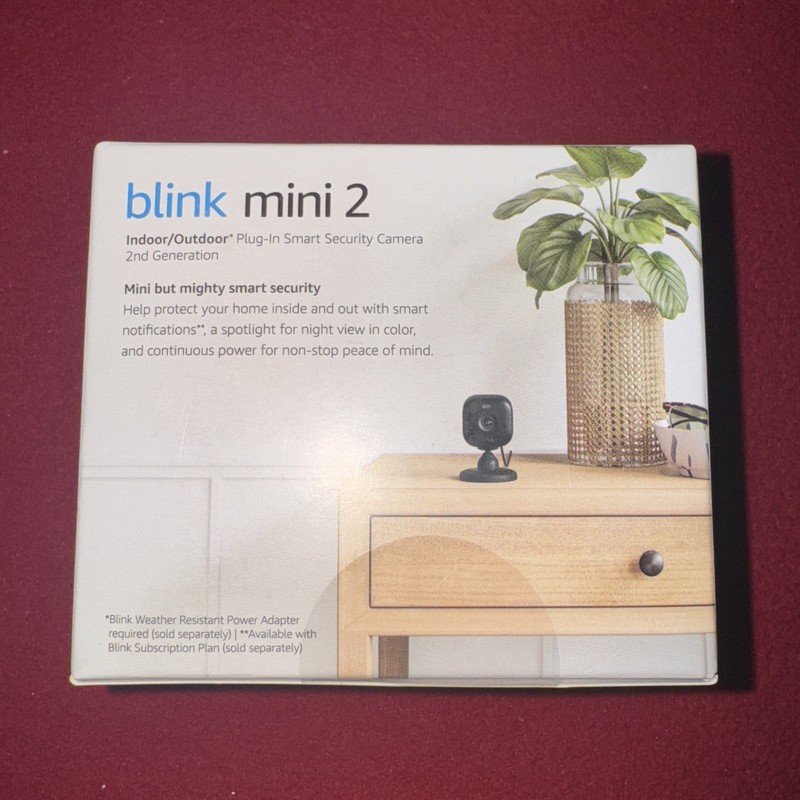 NEW 2024 Model Blink Mini 2 Indoor Outdoor 1080p Plug-In Security Camera BLACK