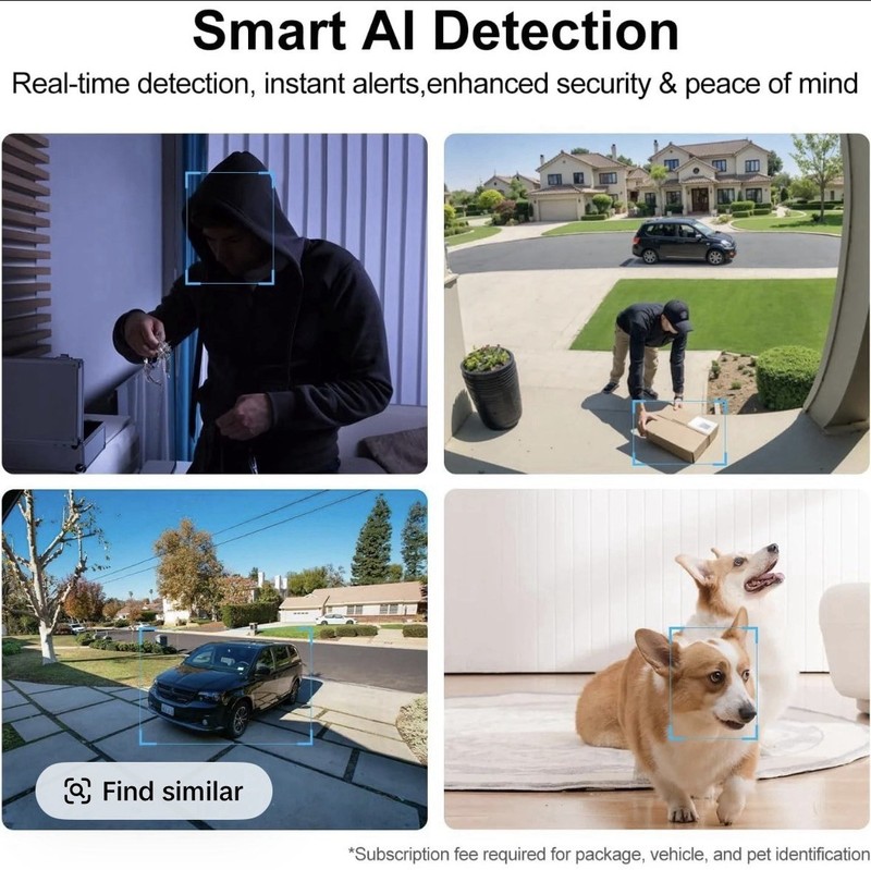 2K 360°Pan-Tilt Indoor Security Camera with 5/2.4Ghz WiFi,2-Way Audio gallery