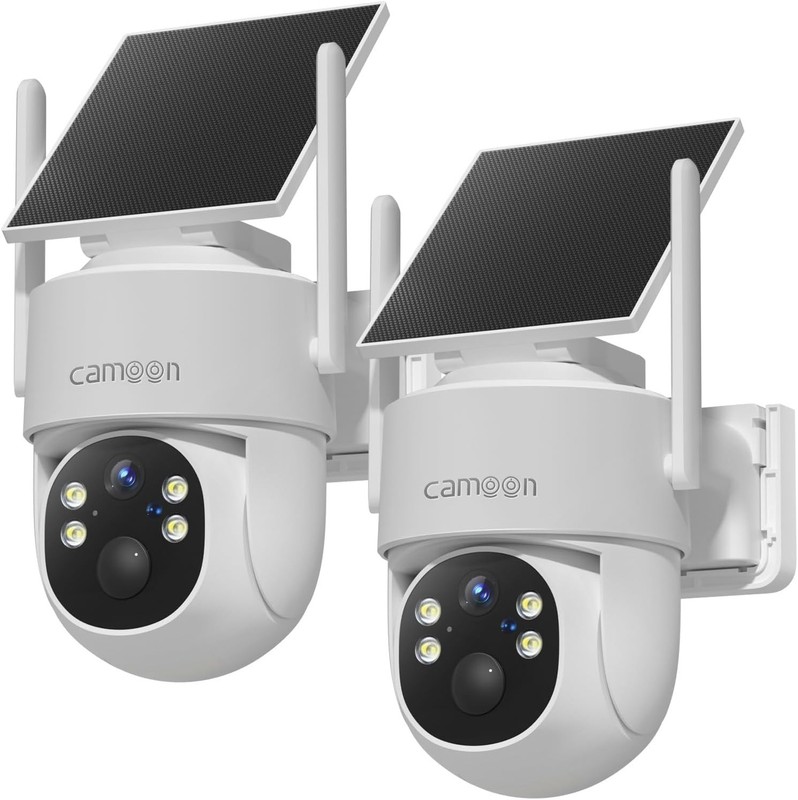2K Solar Security Camera Outdoor Wireless 360° Protection, AI Alerts Color Night