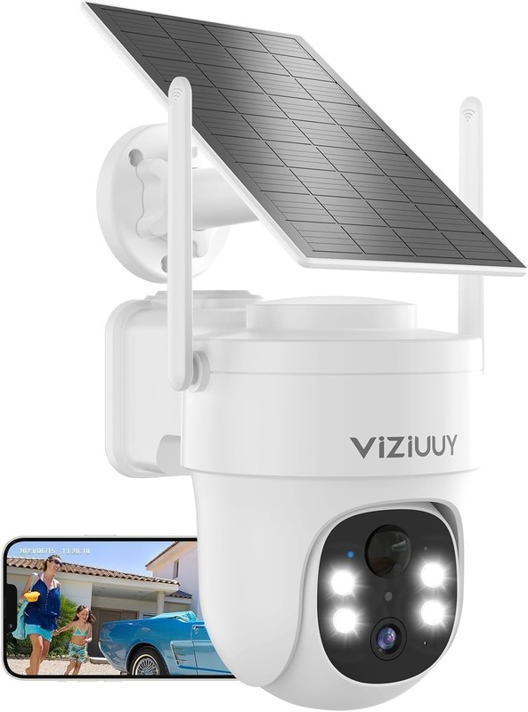3MP Solar Security Cameras Wireless Outdoor, WiFi gallery