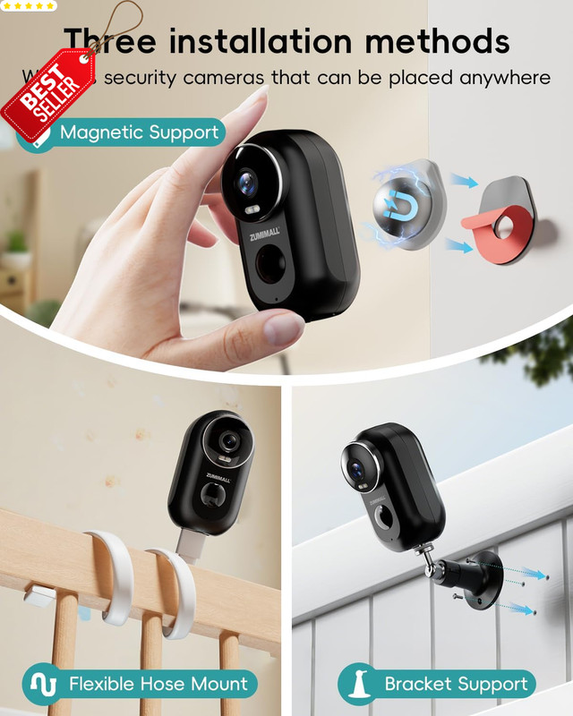 2K Wireless Security Camera Outdoor 3MP Color Night Vision 2Way Talk IP66 US gallery
