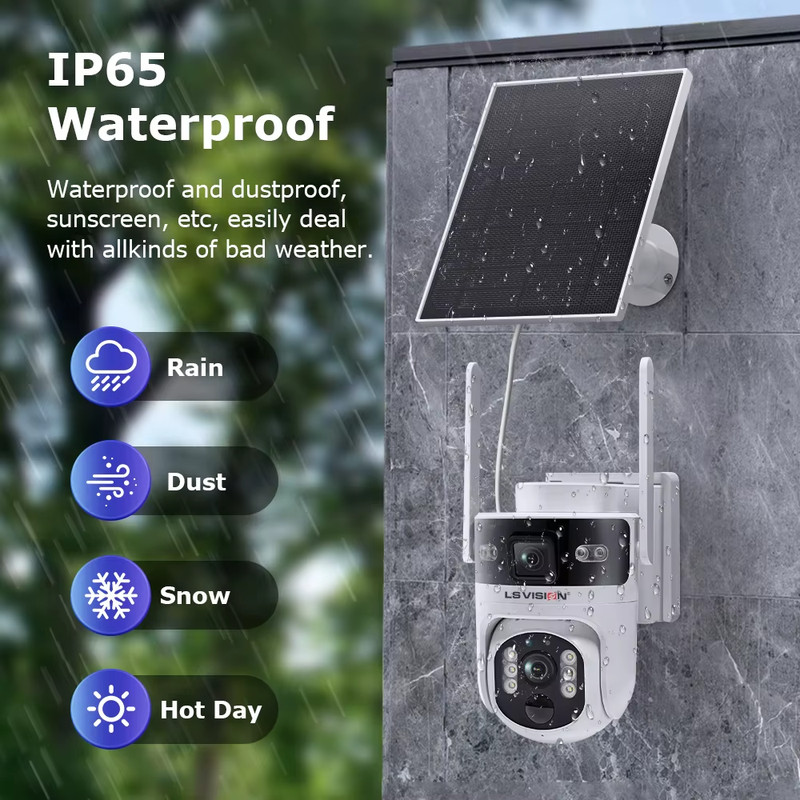 8MP 4G LTE Solar Camera Dual Screen AOV+PIR Mode WiFi Security Camera 7/24 Recor gallery