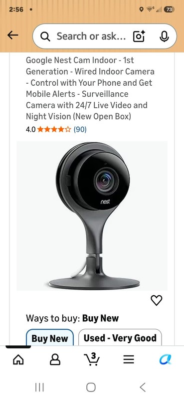 Nest Cam A0005 Indoor 1080p Wired Wi-Fi IP Security Surveillance Camera Black gallery