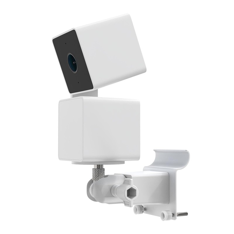 White Vinyl Siding Mount Gutter Bracket Compatible with Wyze Cam Pan V3 Camera gallery