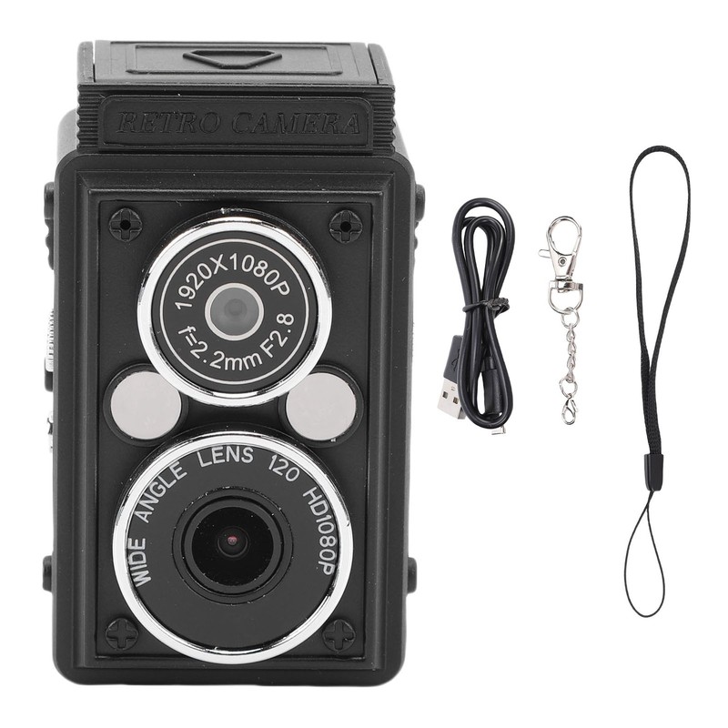 Retro Dual Lens Camera with Flash 12MP 1080P HD Wide Angle Autofocus 0.85in HOT gallery