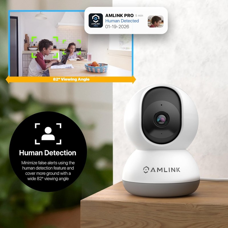AMLINK 4MP Pan/Tilt Wireless IP Camera (Wired Power), Built in Siren, AL4M-P401W gallery