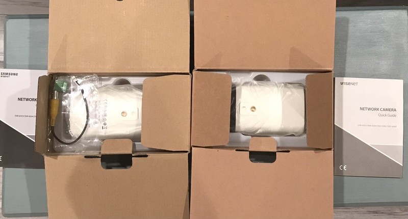 LOT OF 2 WISENET/SAMSUNG SNB-6004P NETWORK CAMERAS – NEW OPEN BOX