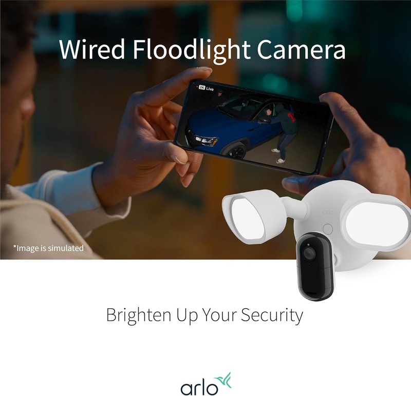 Arlo FLW2001-100NAR Wired Floodlight Security Camera,White-Certified Refurbished gallery