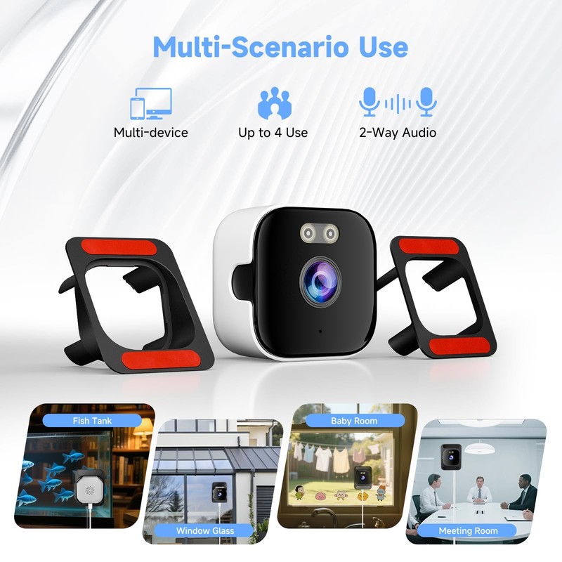 Window Camera for Home Security: 2.4GHz&5GHz WiFi 4K Indoor Camera with Color... gallery