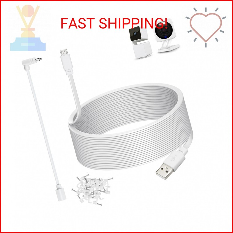 50ft Power Cable for Wyze Cam v4,Wyze Cam Pan v3,Wyze OG,Wyze Cam v3 and v3 Pro