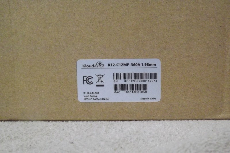 Kloud-12 Panoramic 12MP Security Camera K12-C12MP-360A gallery