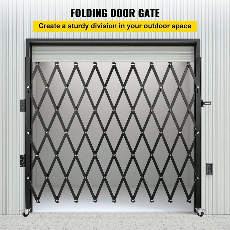 Single Folding Barricade Gate, 7.1ft x 7.1ft, 3/4" 14 Gauge Steel, Lockable gallery