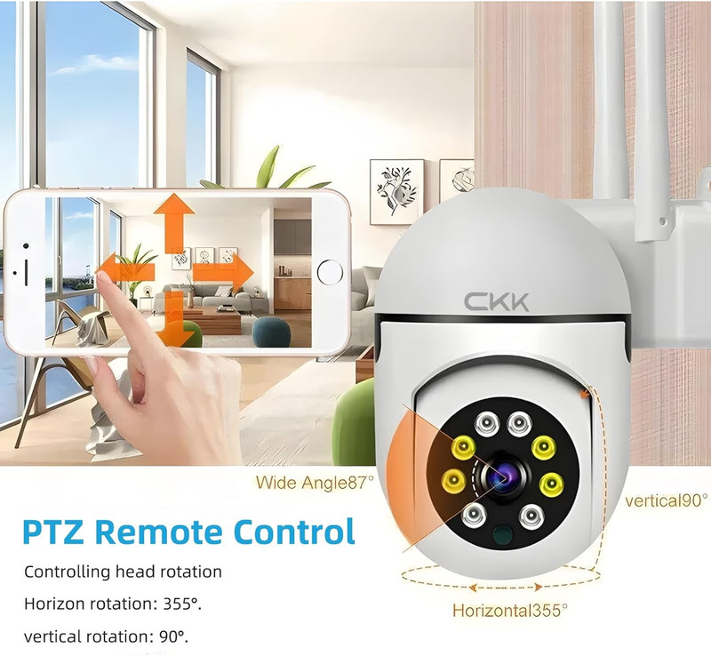 1080P Security Camera Outdoor Corded Power, 3 Pcs 2MP PTZ Wifi Home Camera (2.4G gallery