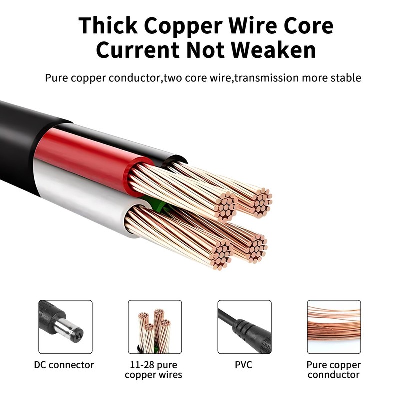 YACSEJAO 2PCS 12V DC Y Splitter Cable 1FT 3.5mm x 1.35mm 1 1 foot, Black gallery