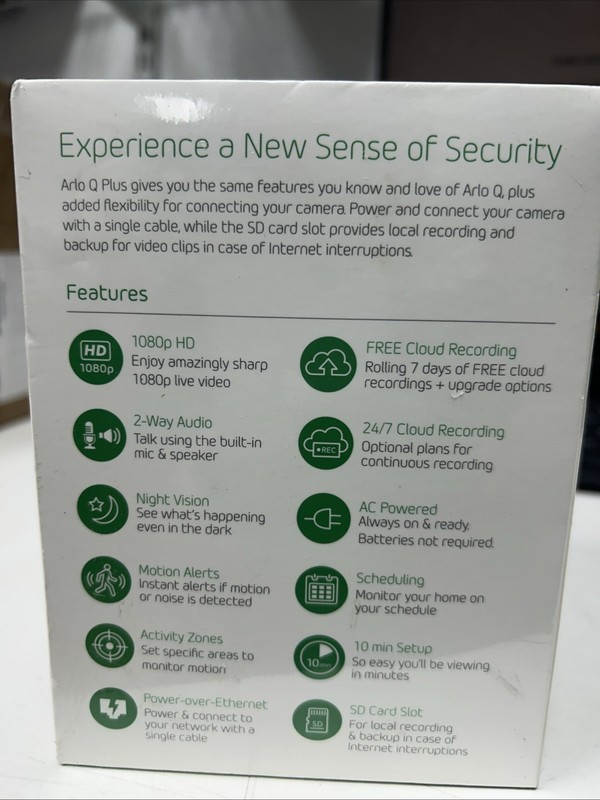 SEALED -Netgear Arlo Q PLUS 1080p HD Security Camera with Audio - NEW - gallery