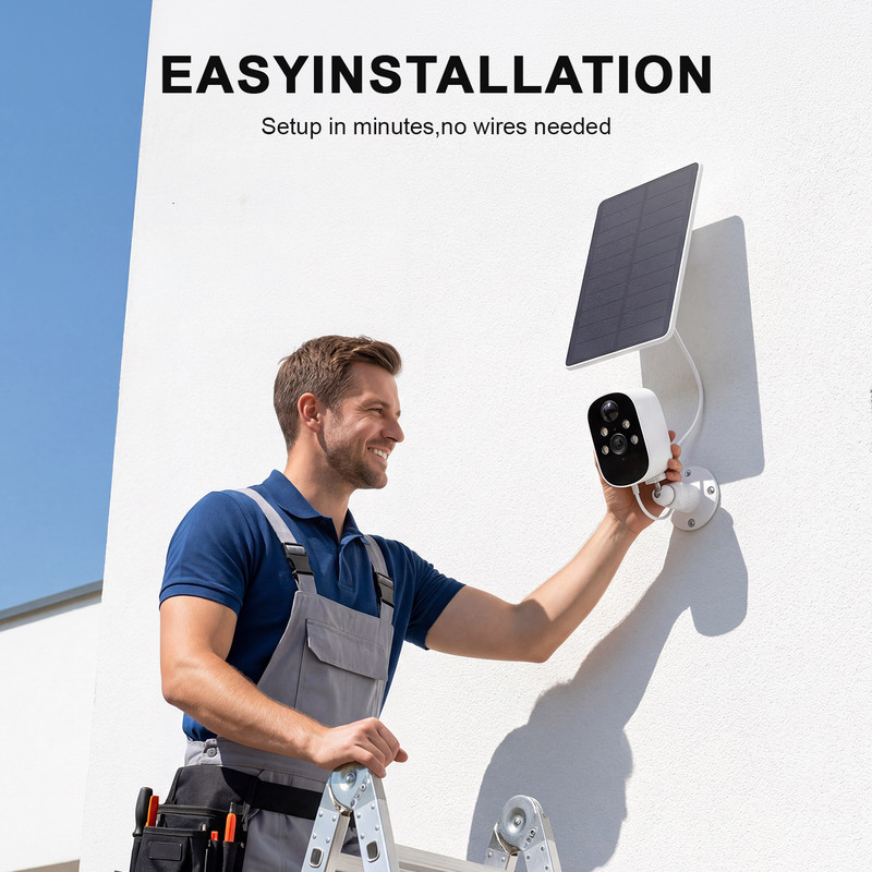 Wireless Solar Battery Security Camera Outdoor 2K WiFi Camera Night Vision CCTV gallery
