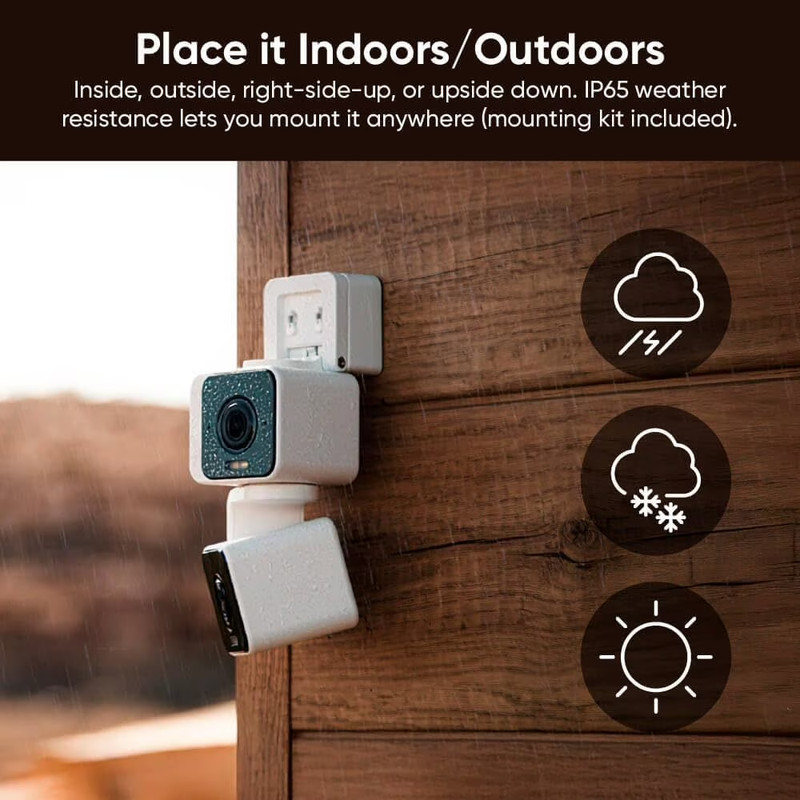 Wyze Duo Cam Pan Indoor/Outdoor Smart Security Camera 2K IP65 360° Pan/Tilt gallery