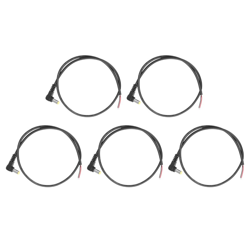 MECCANIXITY 5pcs Replacement 5.5mm x 2.1mm Right Angle 90 Degree DC 0.5m