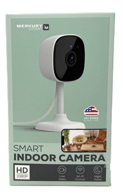 Merkury Smart Indoor Camera HD 1080p White MI-CW051-199W - New in Box gallery