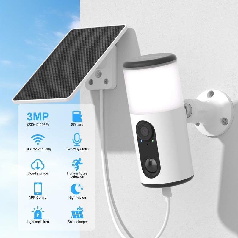 ANRAN Wireless FloodLight Security Camera System WiFi Outdoor Home Solar Battery gallery