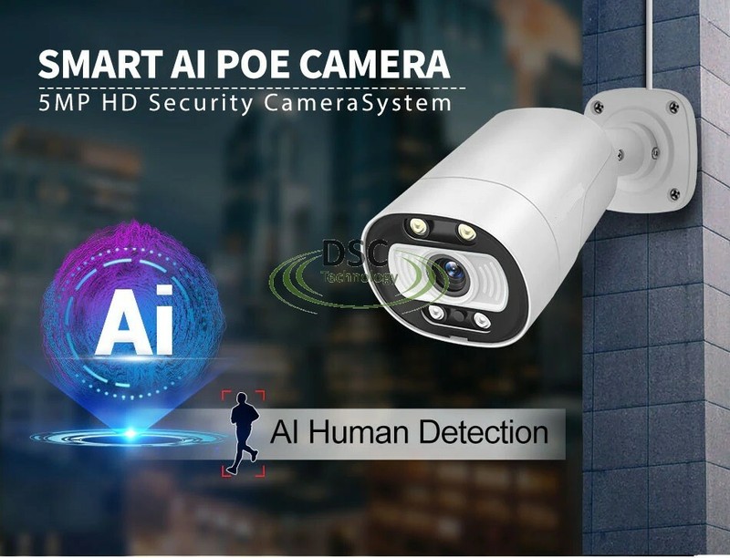CCTV security IP 4PCS LED IR 5MP Bullet Camera BLUE IRIS RTSP NVR H.265