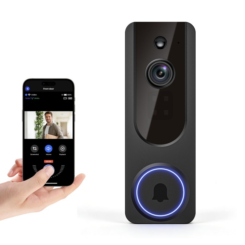 1080P Wireless Wi-Fi Doorbell Camera for Home Safety, Night Vision, 2-Way Aud…