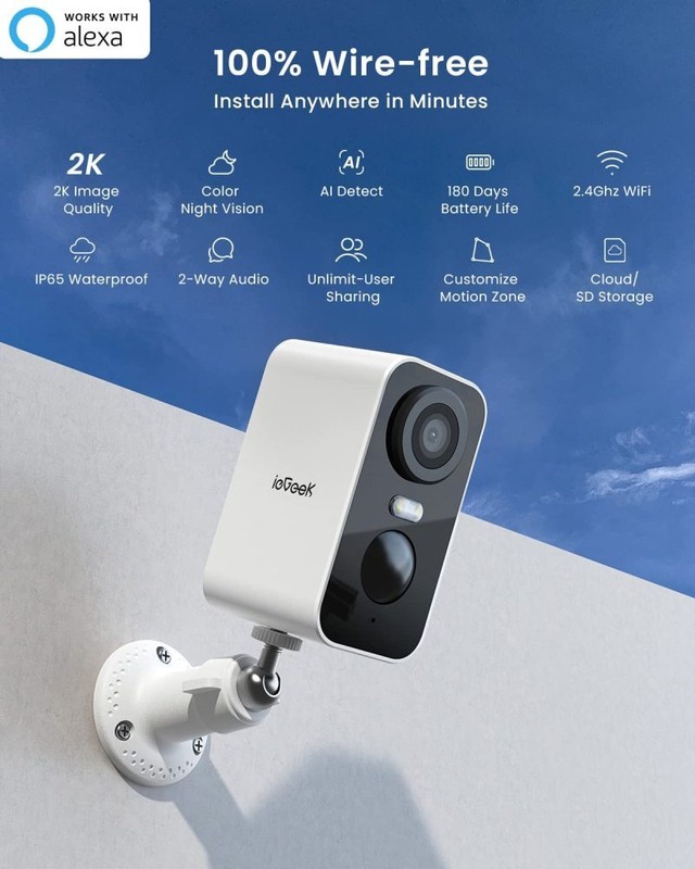 ieGeek Home Security Camera 3MP HD for ieGeek Wireless Outdoor System Outdoor IR gallery
